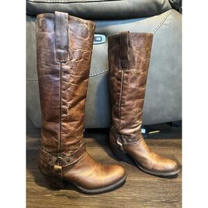 Muro Brown Leather Tall Equestrian Riding Boots SZ 7.5 Made In Mexico 643 48088